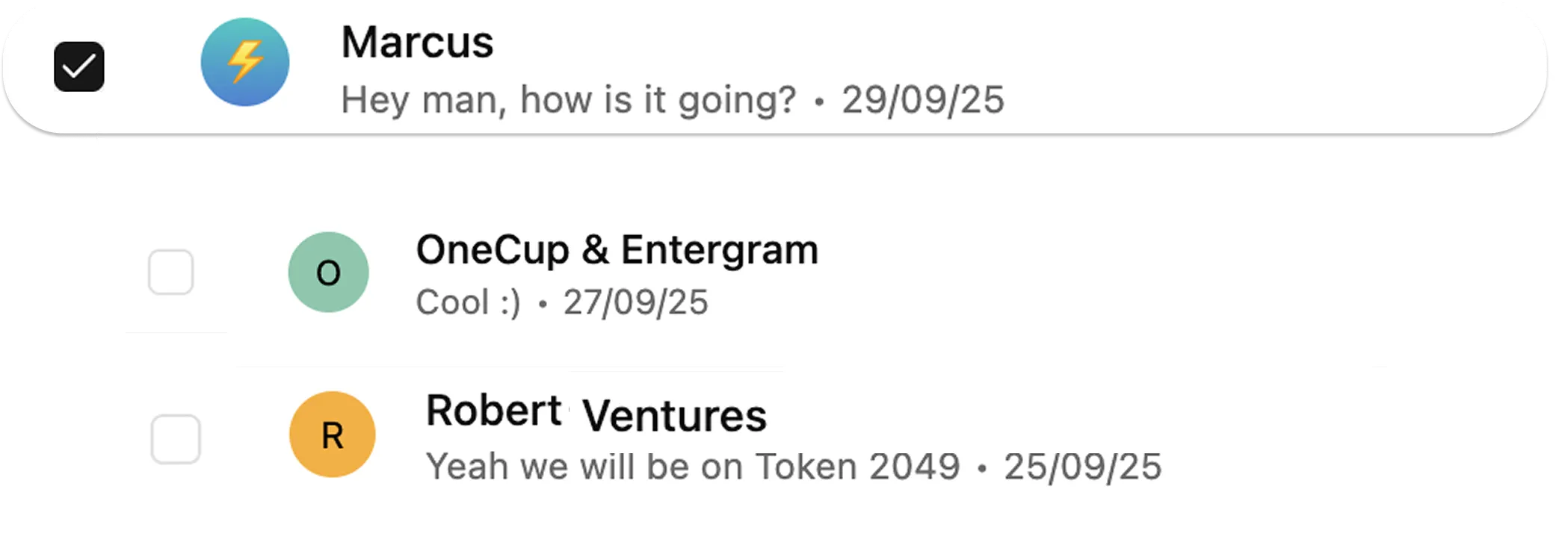Telegram CRM workspace with custom columns and team collaboration