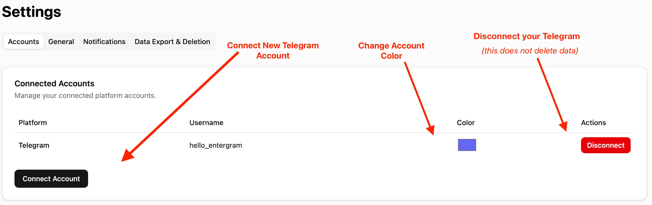 account settings