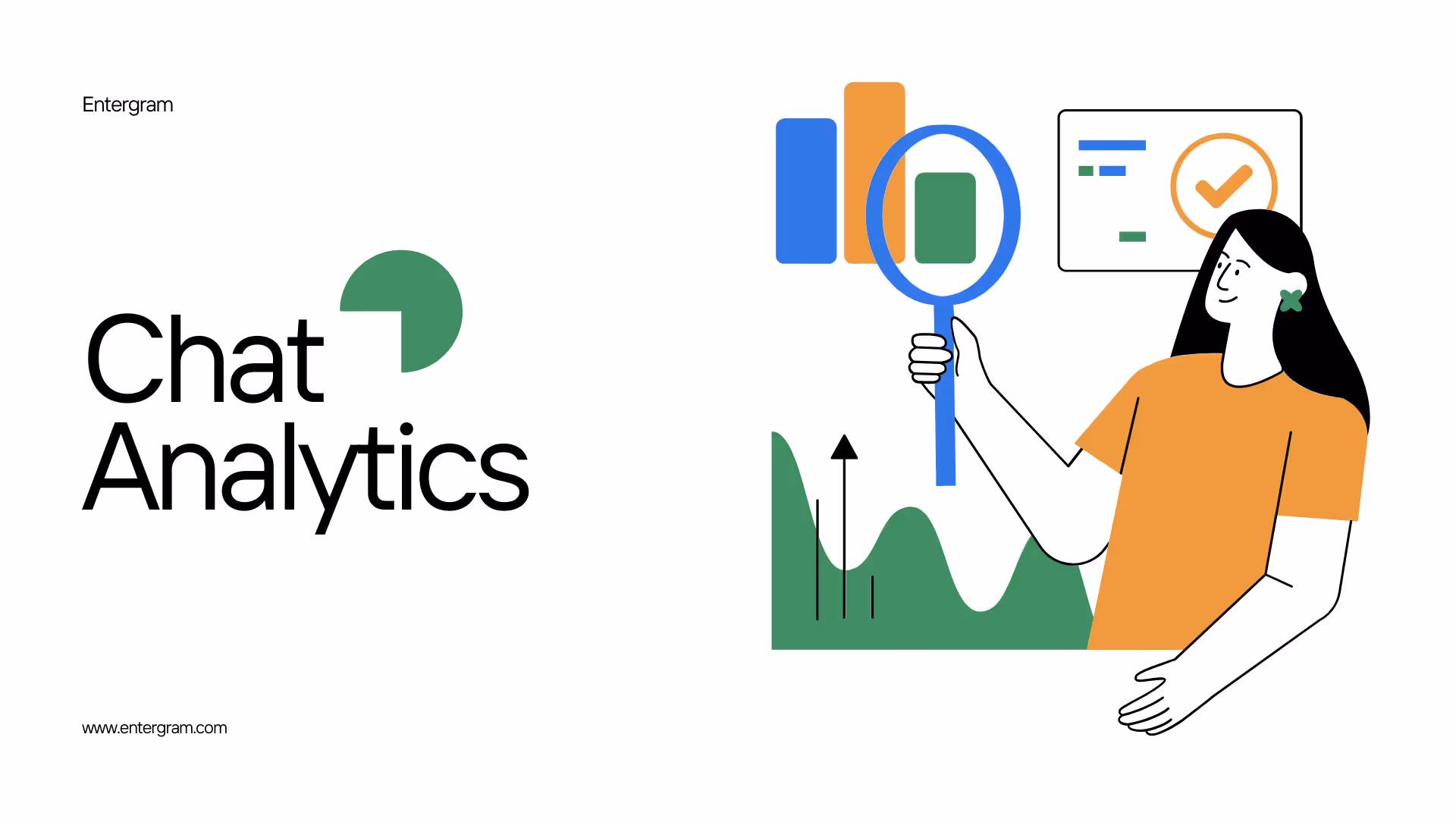 Entergram CRM dashboard showing charts and graphs for chat activity