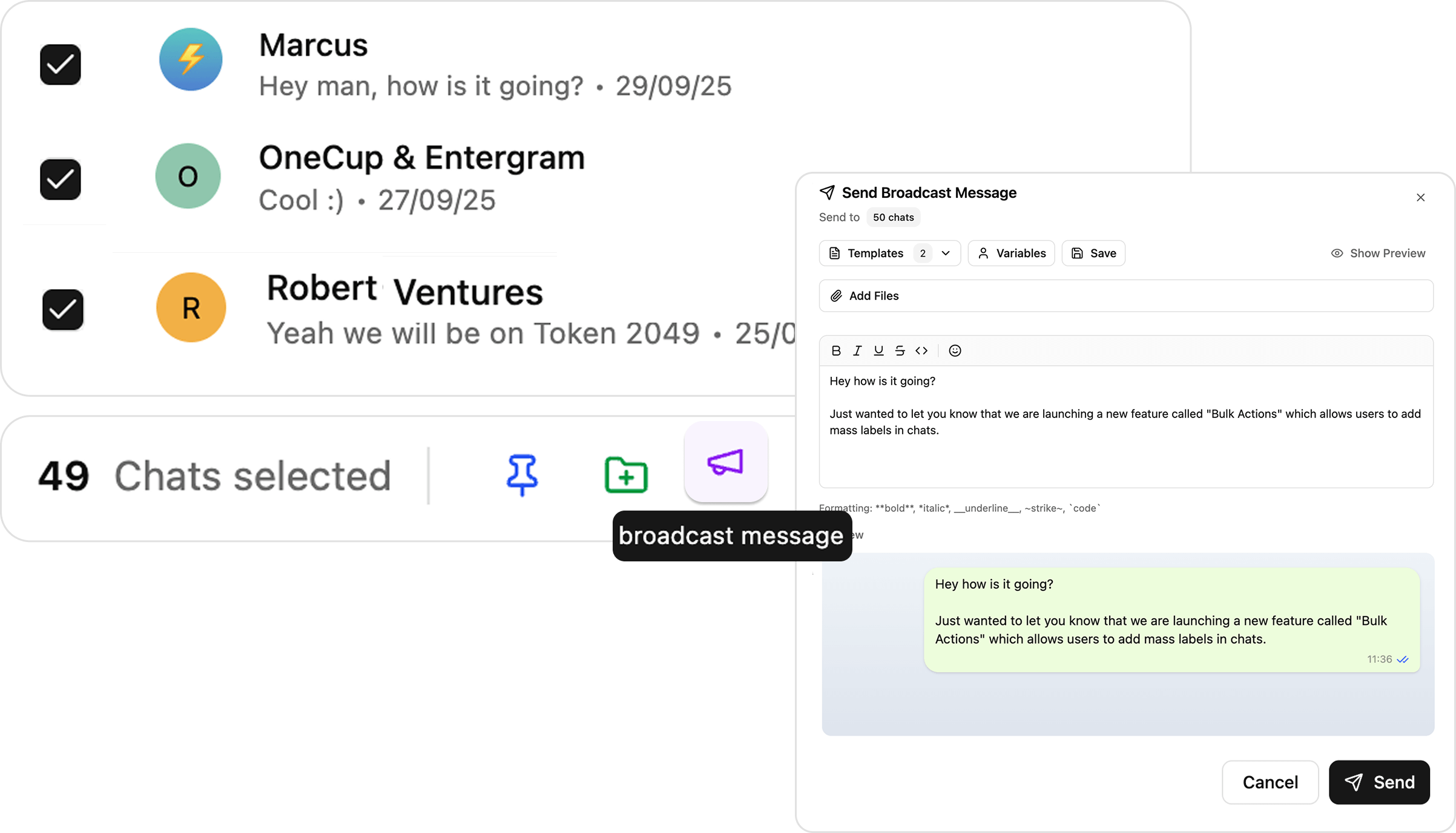 Mensajes de Difusión