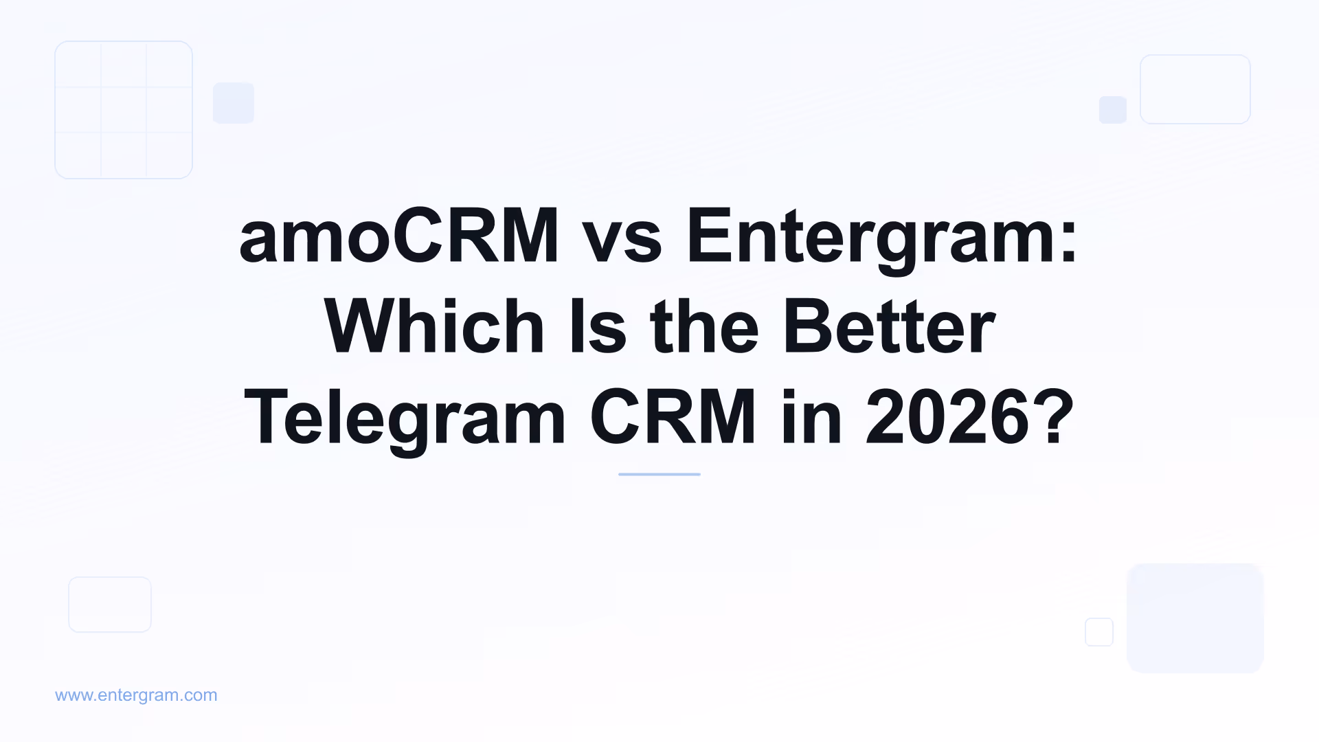 amoCRM vs Entergram comparison for Telegram teams