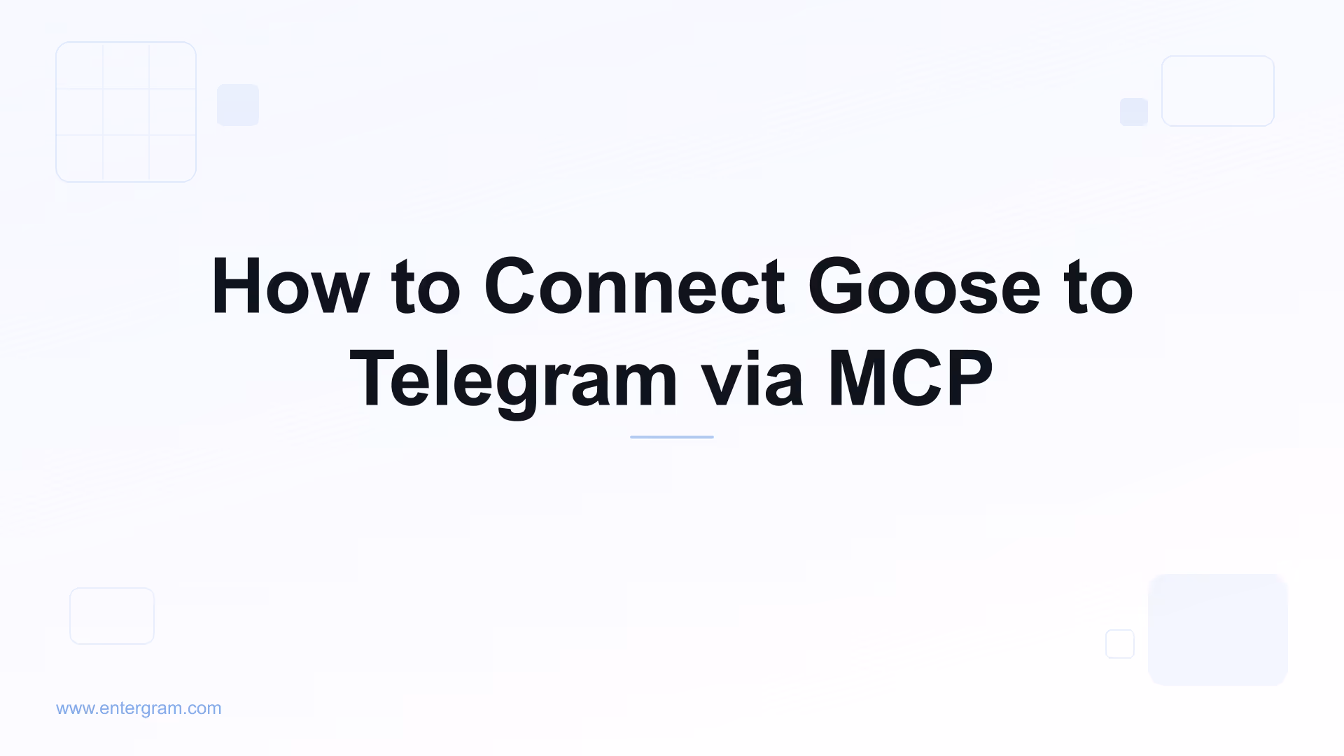 Connect Goose to Telegram via Entergram MCP