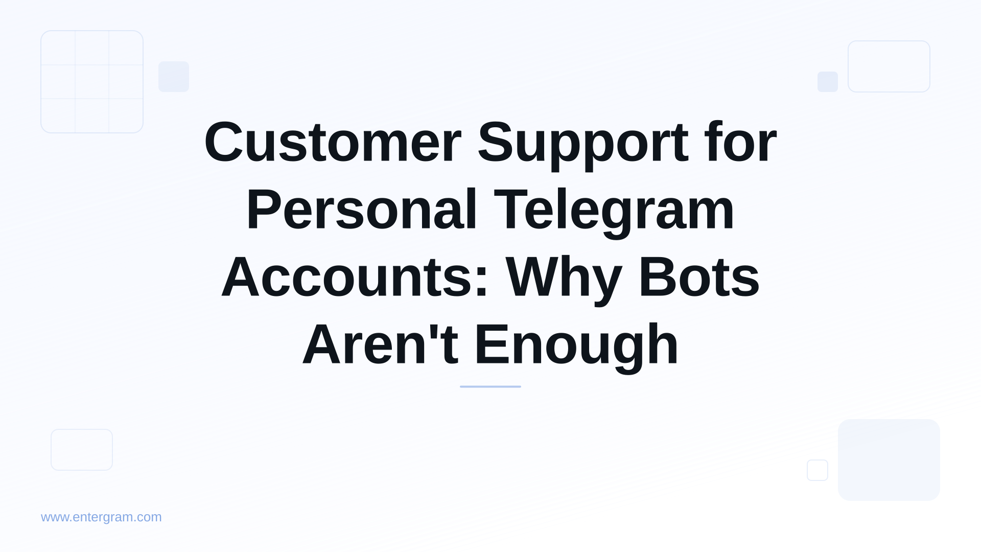 Customer support for personal Telegram accounts with Entergram CRM