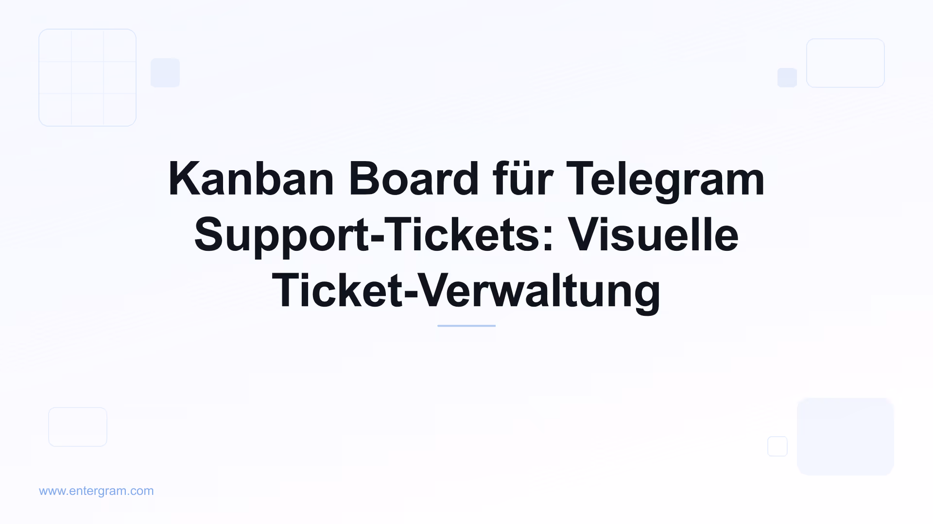 Kanban-Board-Ansicht zur Verwaltung von Telegram Support-Tickets