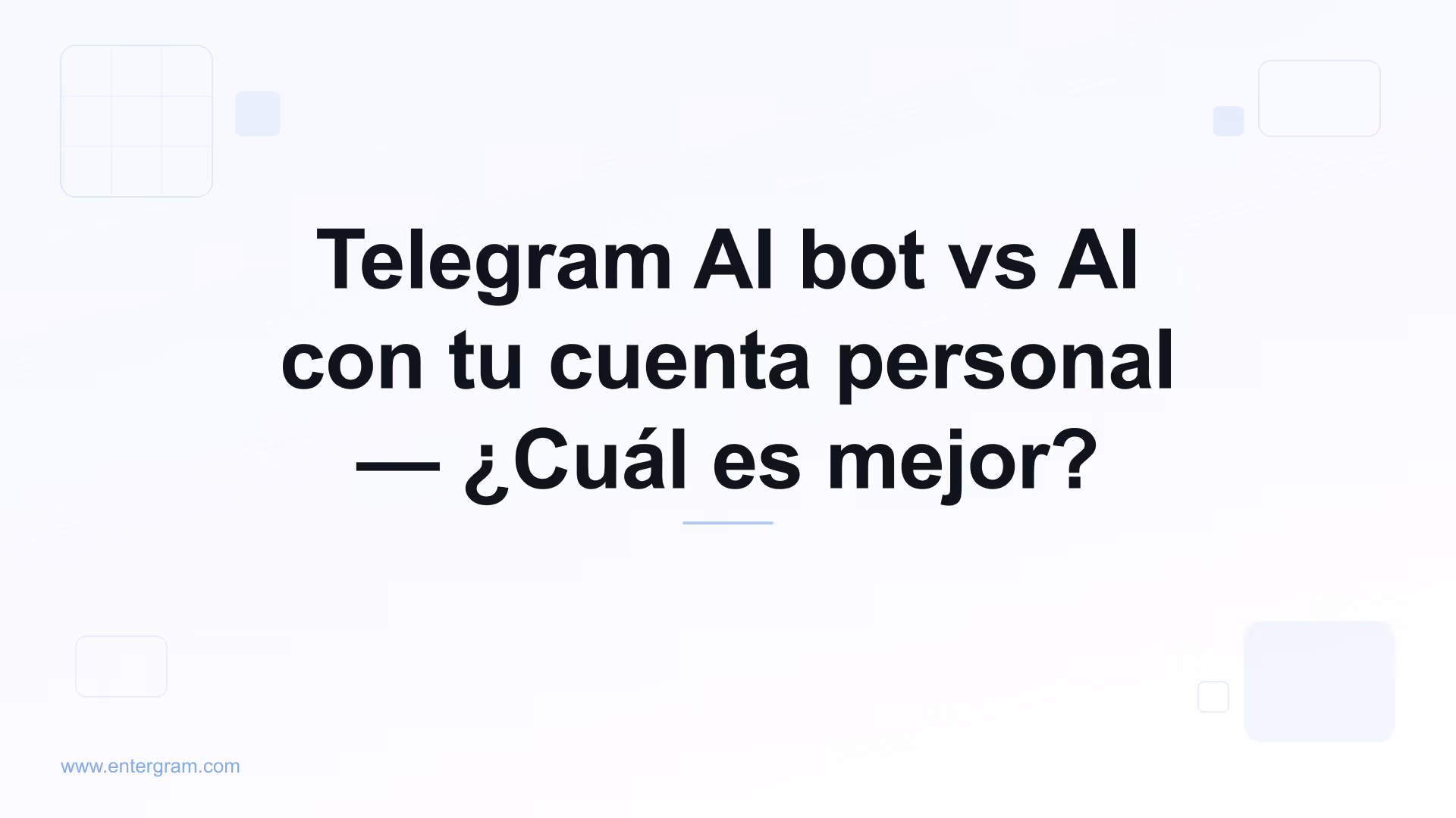Telegram AI bot vs cuenta personal con MCP