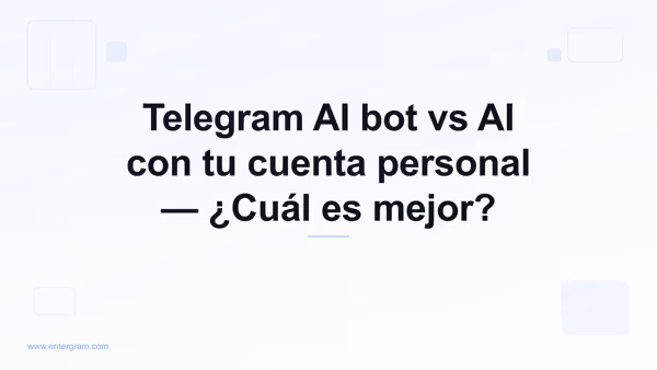 Telegram AI bot vs cuenta personal con MCP