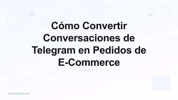 Card image for Telegram CRM para E-Commerce y Social Commerce: Convierte Conversaciones en Pedidos