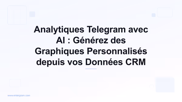 Tableau de bord analytique alimenté par AI générant des graphiques personnalisés depuis les données CRM Telegram