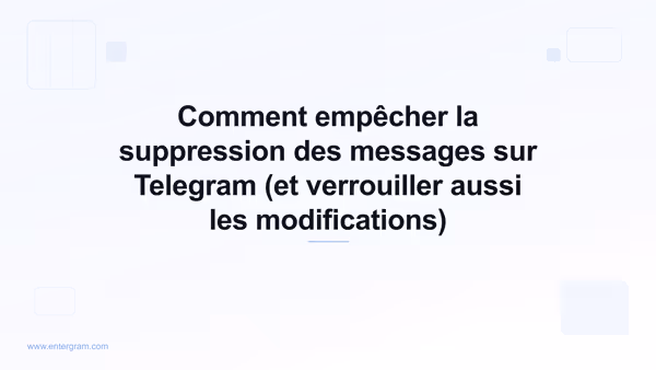 Paramètre d'espace de travail Telegram qui empêche les membres de l'équipe de supprimer ou de modifier les messages