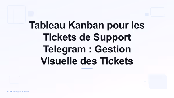 Vue tableau Kanban pour la gestion des tickets de support Telegram