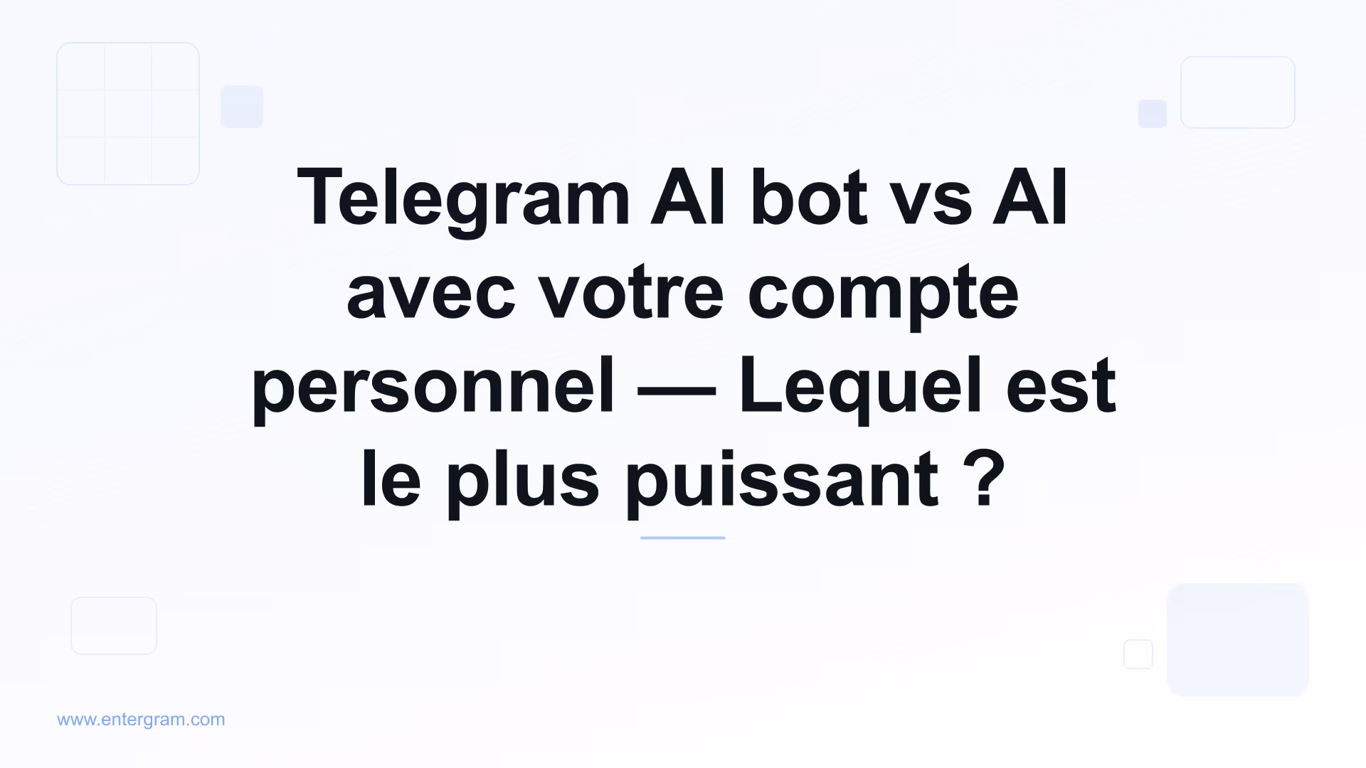 Telegram AI bot vs compte personnel avec MCP