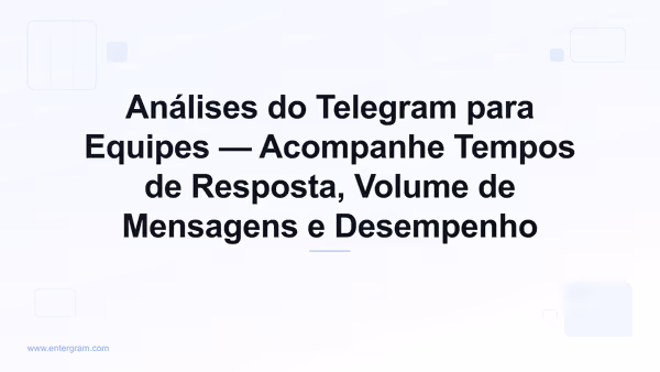 Painel de análises do Telegram para equipes