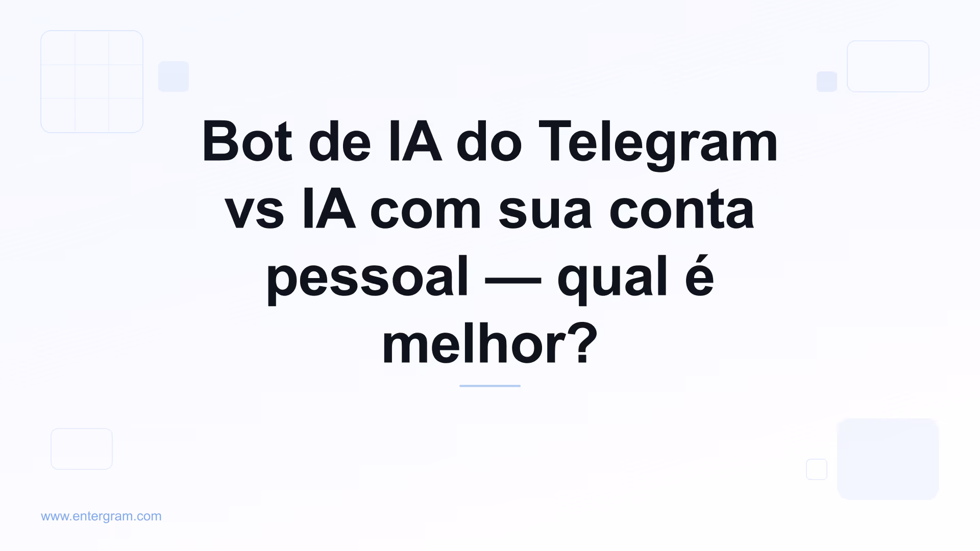 Bot de IA do Telegram vs conta pessoal com MCP