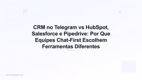 Comparação entre CRM no Telegram e HubSpot, Salesforce e Pipedrive