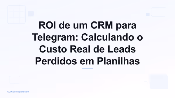 Modelo de ROI para CRM de Telegram mostrando o custo de leads perdidos