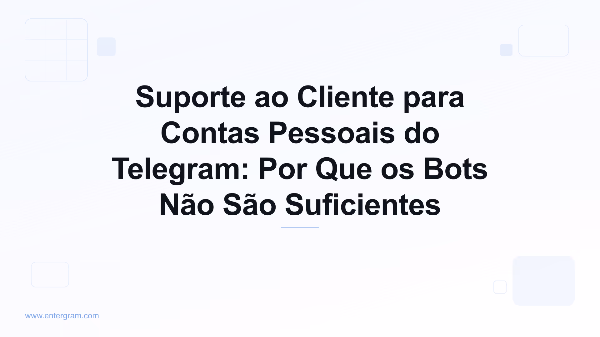 Suporte ao cliente para contas pessoais do Telegram com o CRM da Entergram