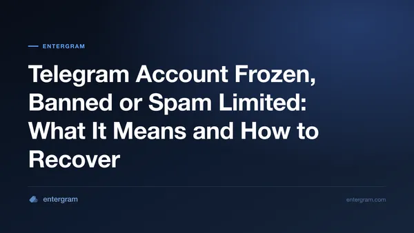 A frozen Telegram account in read-only mode with an appeal deadline