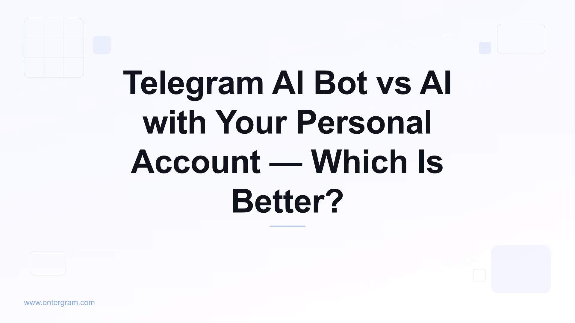 Telegram AI bot vs personal account with MCP