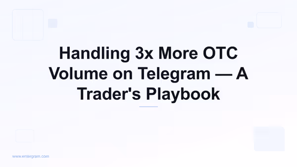 Card image for Telegram CRM for P2P & OTC Traders: Handle 3x More Volume Without Missing a Beat