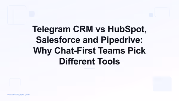Comparison of Telegram CRM against HubSpot Salesforce and Pipedrive