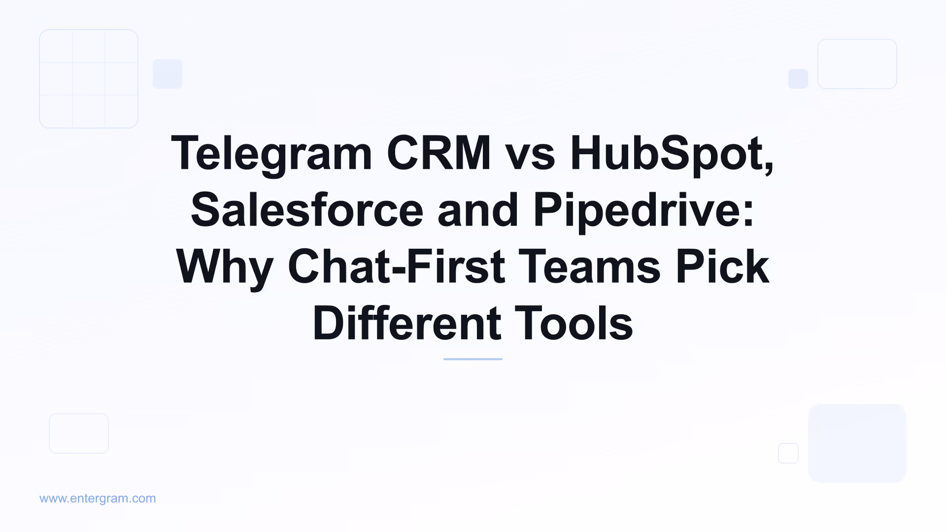 Comparison of Telegram CRM against HubSpot Salesforce and Pipedrive
