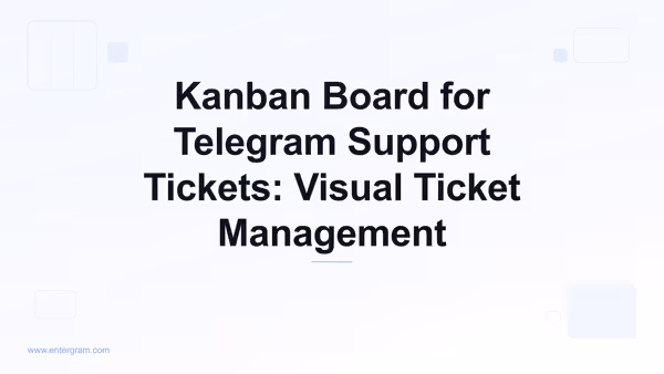 Kanban board view for managing Telegram support tickets