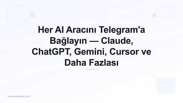 Zed'i Entergram MCP ile Telegram'a bağlayın