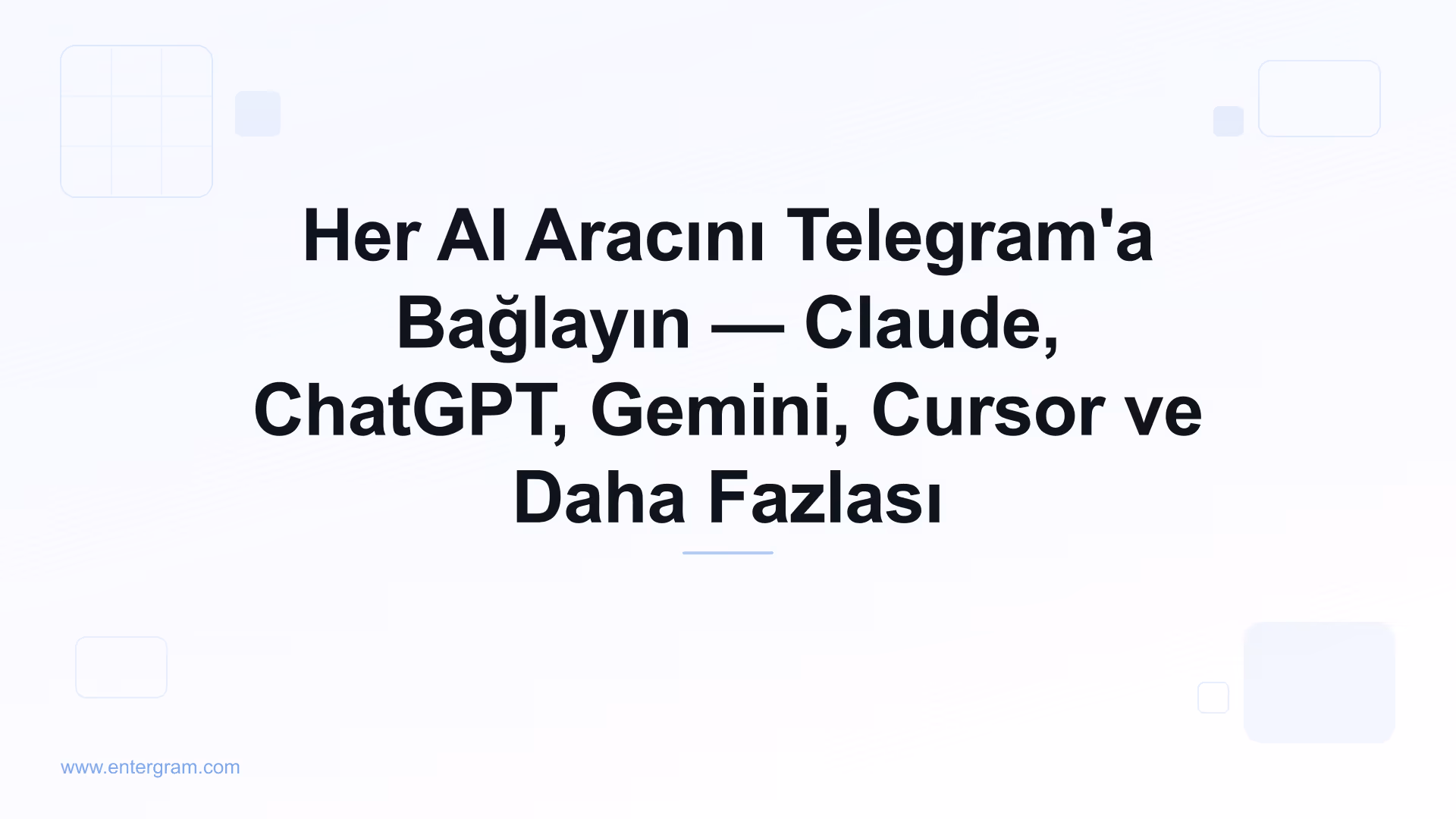 Cursor'ı Entergram MCP ile Telegram'a bağlayın