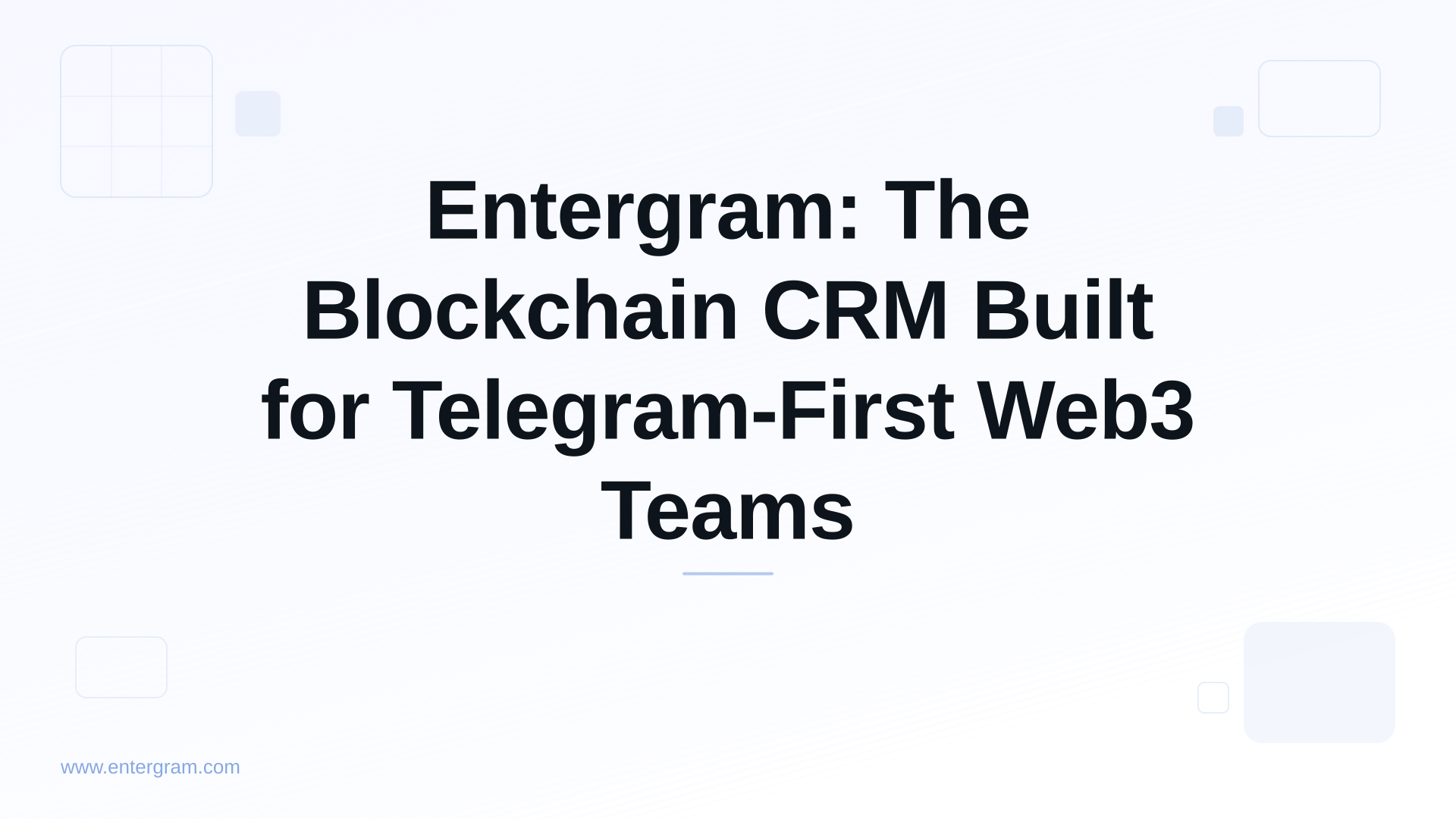 Card image for Entergram: The Blockchain CRM Built for Telegram-First Web3 Teams