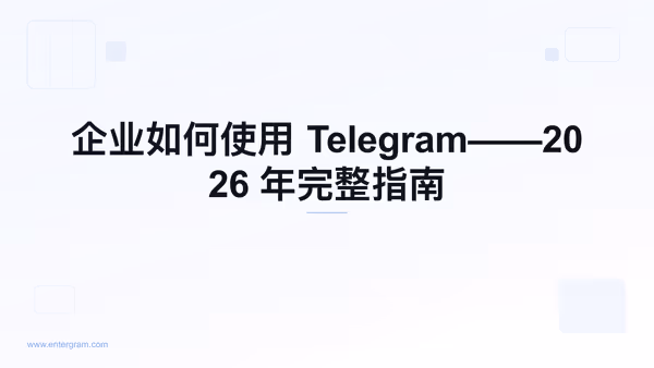 企业使用 Telegram 完整指南