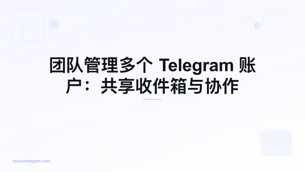 Card image for 团队管理多个Telegram账户：共享收件箱与协作