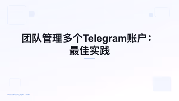 Card image for 团队管理多个Telegram账户：最佳实践