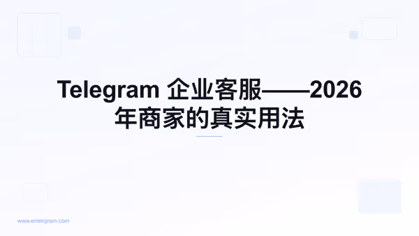 企业级 Telegram 客户服务